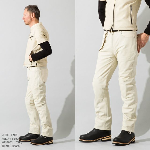 Liugoo Leathers 本革 メッシュレザーパンツ レギュラーフィット