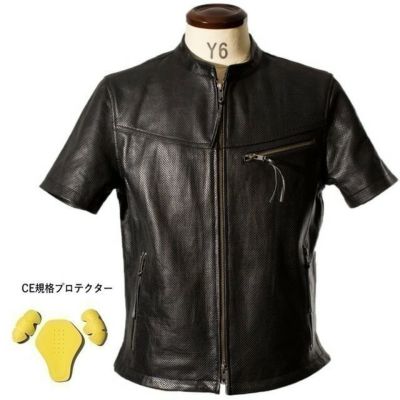 Liugoo Leathers 本革 メッシュレザーＴシャツ メンズ リューグー 