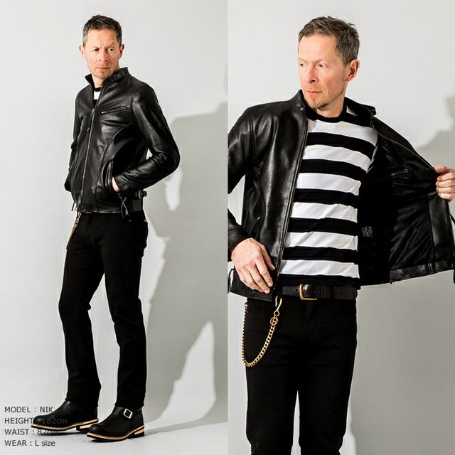 Liugoo Leathers レザージャケット 馬革 シングル ライダース 黒 Liugoo Leathers 本革 メッシュレザー シングルライダース