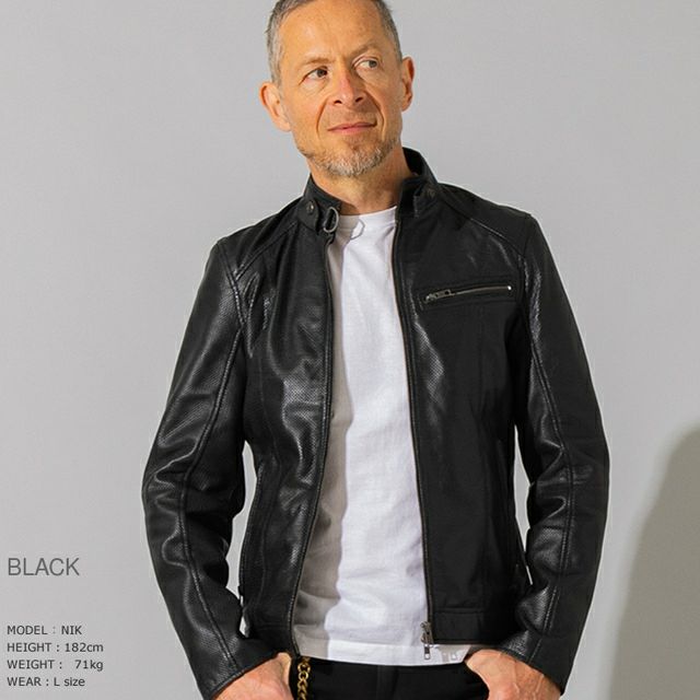 Liugoo Leathers 本革 メッシュレザー シングルライダース