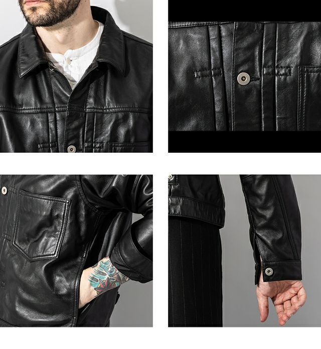 Liugoo Leathers 本革 レザージージャン メンズ リューグー
