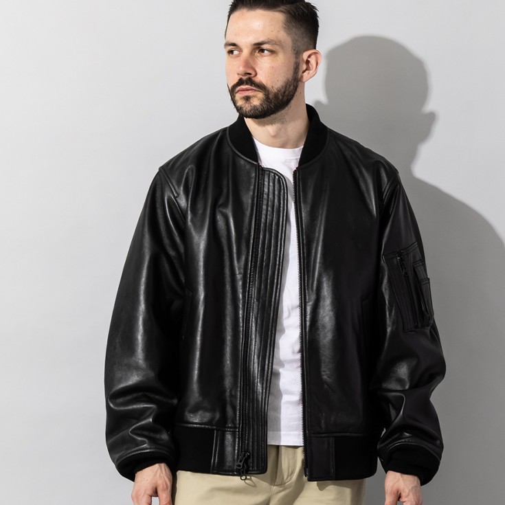 Liugoo Leathers 本革 MA-1フライトジャケット メンズ リューグー 