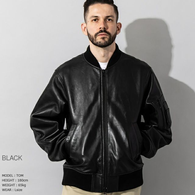90's Suburban【L】本革 牛革 レザー MA-1 ボンバージャケット