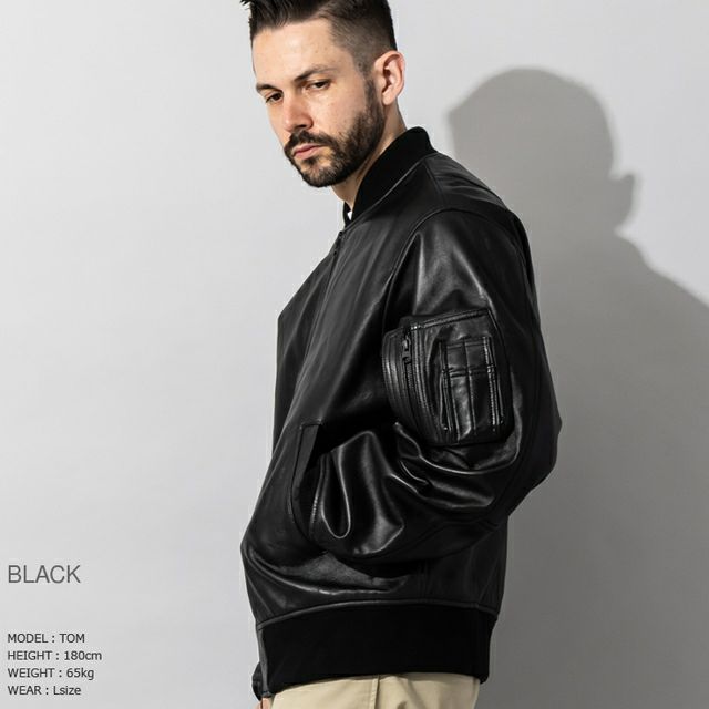 Liugoo Leathers MA-1 レザージャケット Liugoo Leathers 本革 MA-1フライトジャケット メンズ