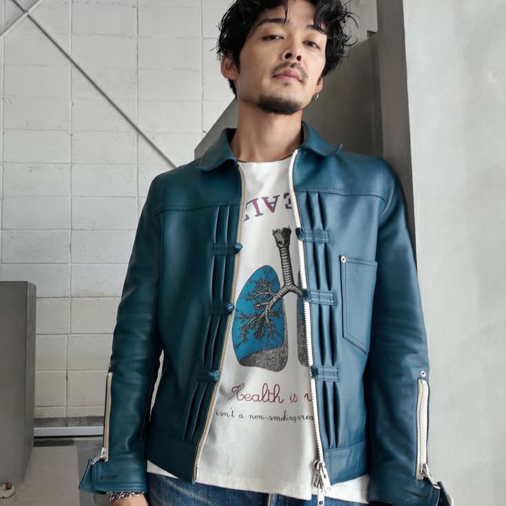 ジャケット・アウター liugoo leathers x VIBECA&Co. VaLLet 06 VaLLet 本革 レザージージャン メンズ ヴァレット VALLET06VG