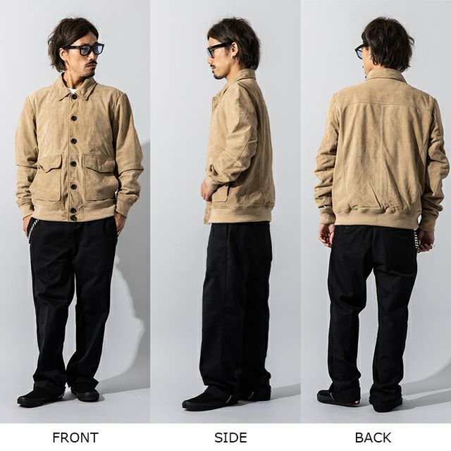 Liugoo Leathers 本革 スエードブルゾン A-1フライトジャケットType