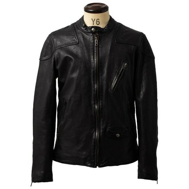 Liugoo Leathers 本革 フルベジ ビンテージ仕上げ シングルライダース