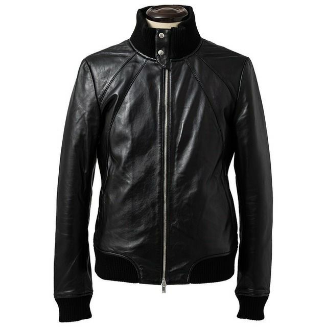 LIUGOO 本革 レザージャージ トラックジャケット メンズ リューグー