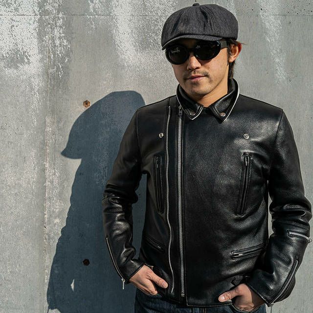 LIUGOO PLUS 本革 UKダブルライダースジャケット メンズ リューグー